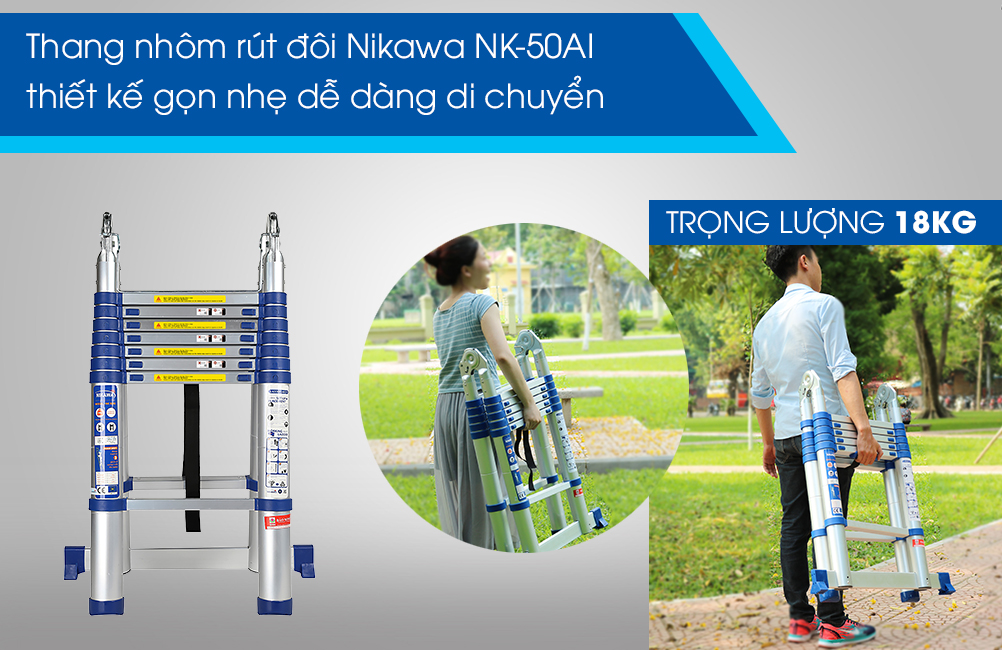 thang nhôm rút điện lực nikawa nk 50ai