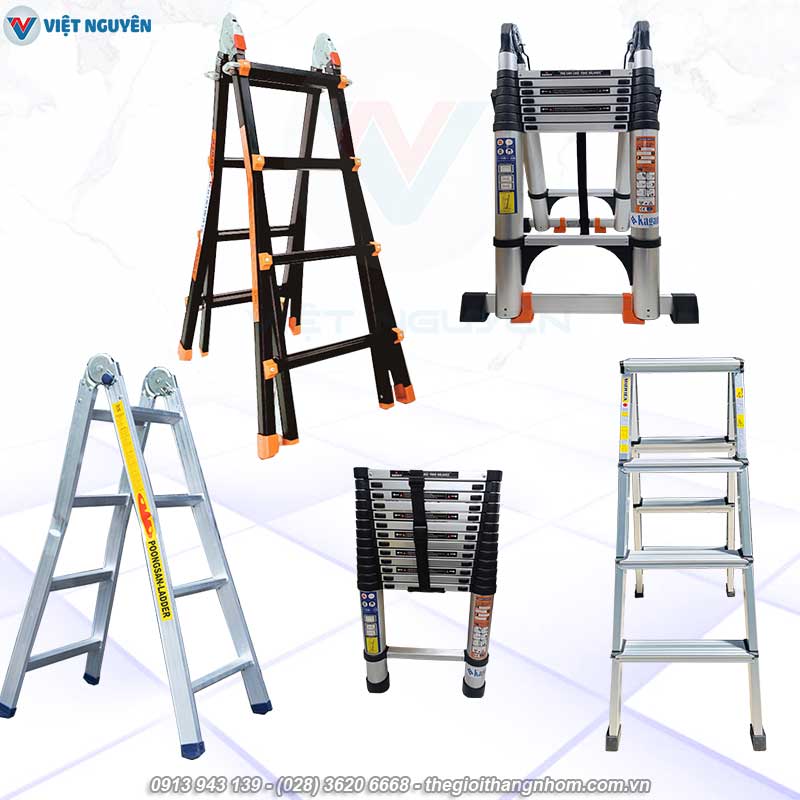 Thang nhôm rút gọn tiện lợi, chuyên dùng bệnh viện