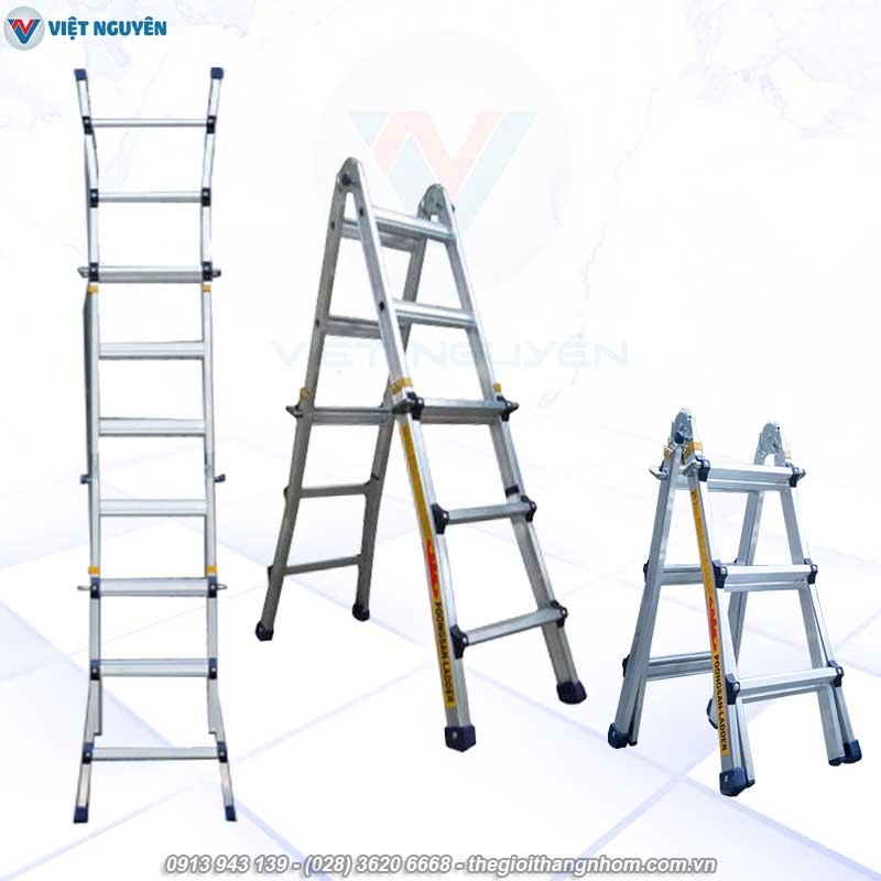 Thang nhôm rút gọn để xe hơi – tiện di chuyển xa