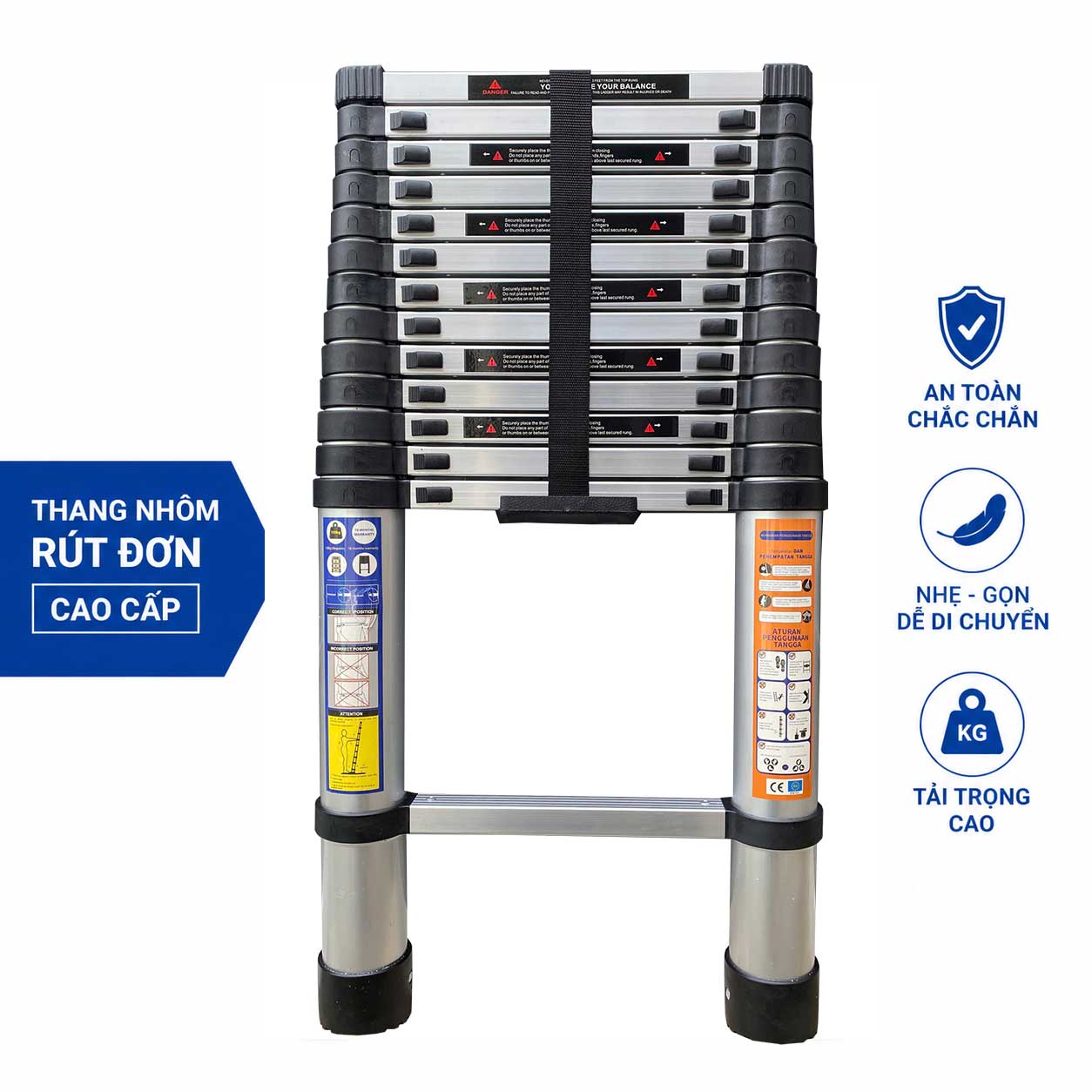  Thang Nhôm Rút Đơn Toshiko 4.4m
